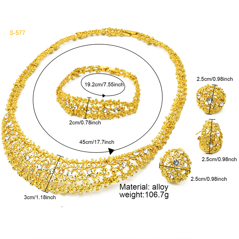 Wedding Jewelry Sets ANIID Dubai Arab Gold Color For Women African Party Gifts Ethiopia Necklace and Earrings Ring 230809