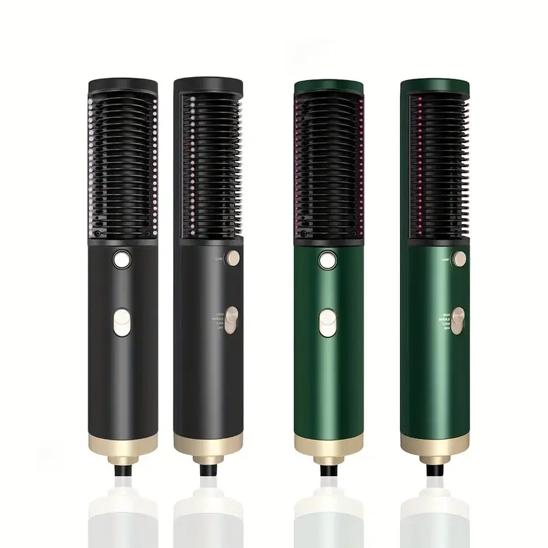 Portable Hot Air Brush Hair Straightener - Blowout Hair Dryer Brush for Smooth and Shiny Hair