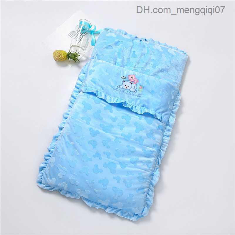 Pajamas Newborn Sleeping Bag Envelope Style Autumn and Winter Super Soft Thick Cotton Full Set Anti Kick Quilt Baby Birthday Gift Z230810