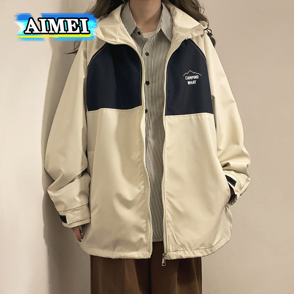 Womens Jackets Oversized y2k Sports Techwear Navy Green Varsity Jacket Japanese With Hooed Baseball Bomber Streetwear fall 230810