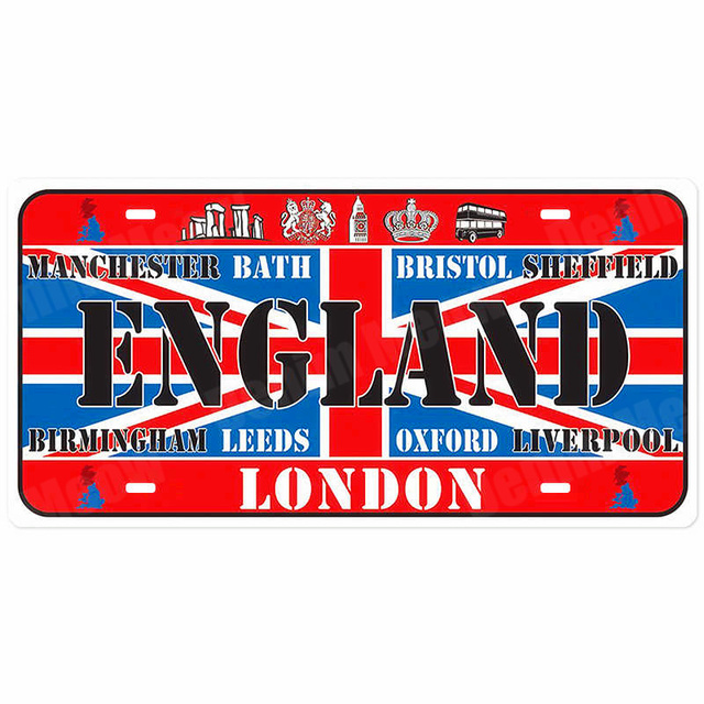 Brazil Korea Canada License Plate Car Motorcycle Metal Signs Bar Cafe Home Decor Mexico India Germany Wall Painting National Flag Tin Sign Decor Size3