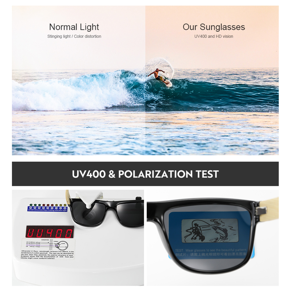 Sunglasses Frames LDMZYJ Fashionable Bamboo Men's Classic Square Vintage Driving Polarized Sun Glasses Fishing Eyewear UV400 Cat3 230809