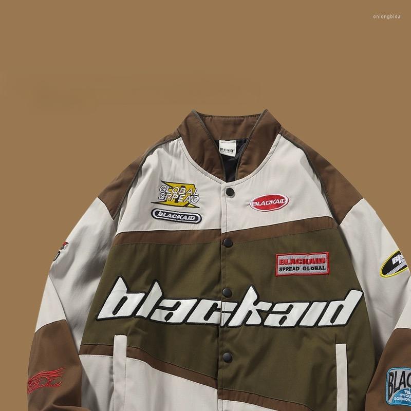 Mens Jackets Explosions Y2K American Street Hip-hop Racing Baseball Uniform Embroidered Jacket Punk Gothic Loose For Men And Women