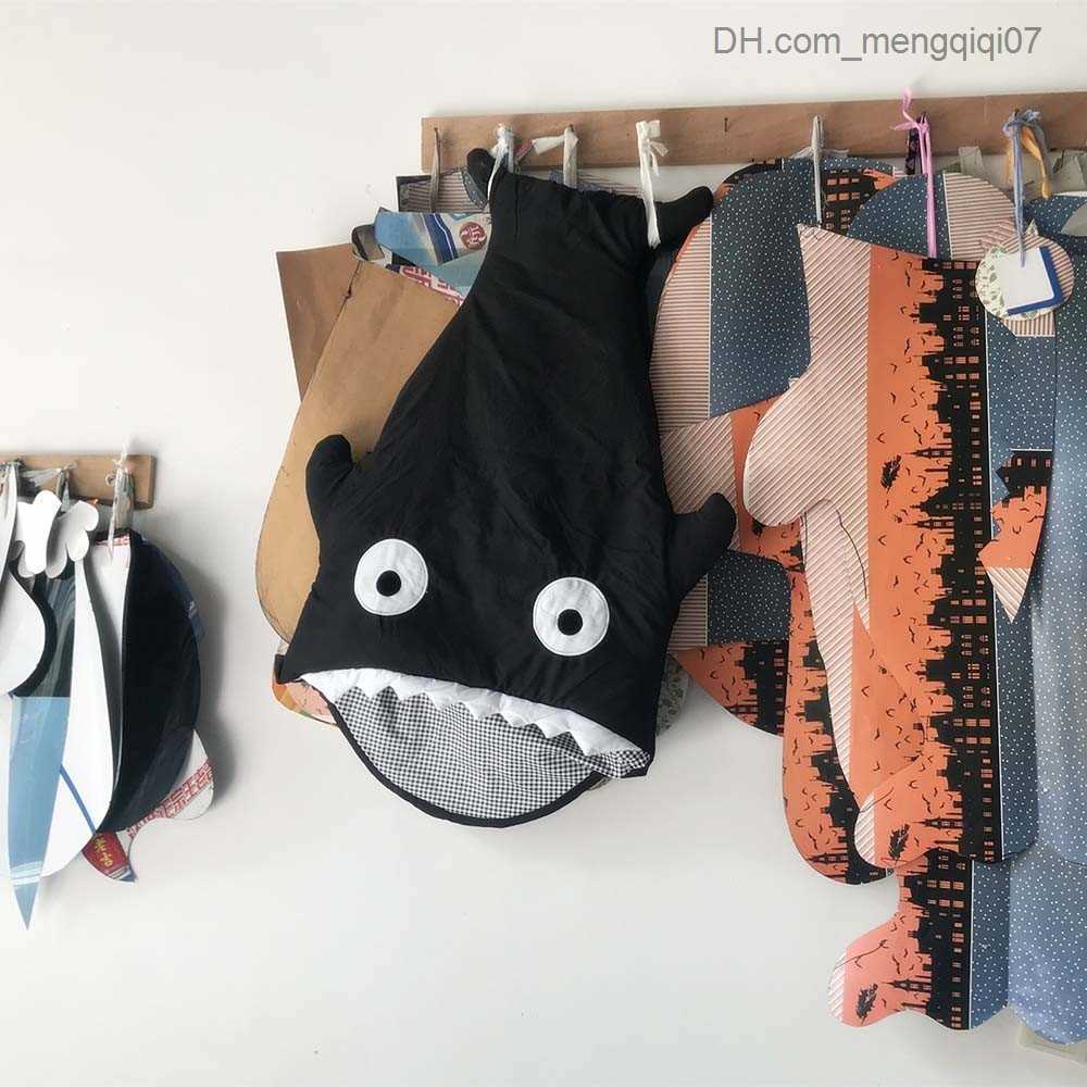 Pajamas 6 Colors Baby Sleep Bag Cute Cartoon Shark Baby Sleep Bag Soft Thick Blanket Shark Baby Warm Baby Z230810