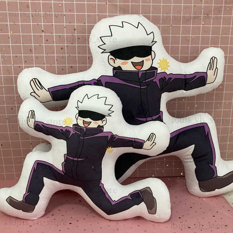 Anime Jujutsu Kaisen Plush Pillow Jujutsu Kaisen Gojo Satoru Action Figure Doll Cartoon Jujutsu Kaisen Pillows Soft Stuffed Toys T230810