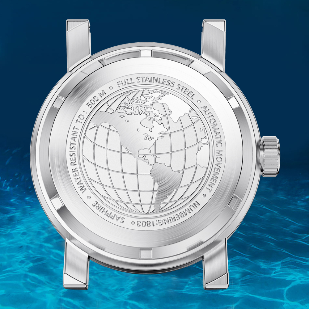 Wristwatches FeelNever Professional Outdoor Sports 8215 Men Automatic Mechanical Watches Sapphire 50Bar Diving Nylon Strap reloj hombre 230809