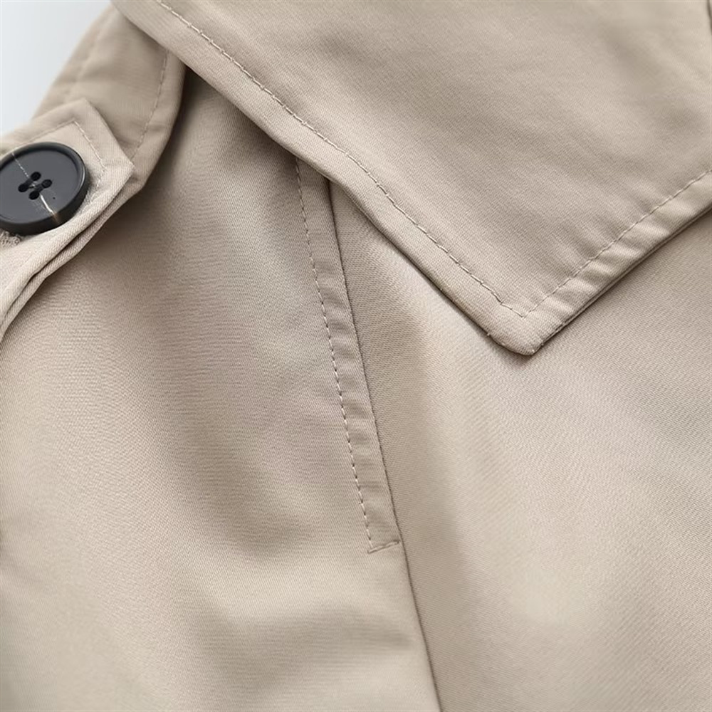 Womens Jackets PB ZA Loose Fit Windbreaker Temperament Commuting Belt Long Sleeve Lapel Casual Coat 230810