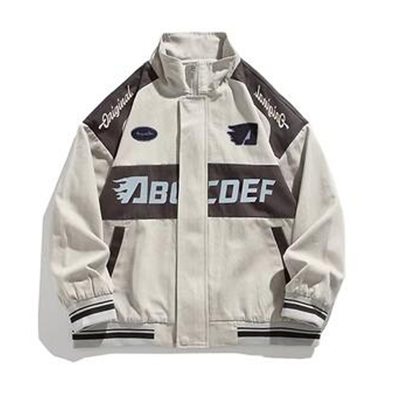 Mens Jackets Retro Letter Print Color Matching Fashion Casual Loose Fitting Coat Couple Street Hiphop Harajuku Baseball Jacket 230810