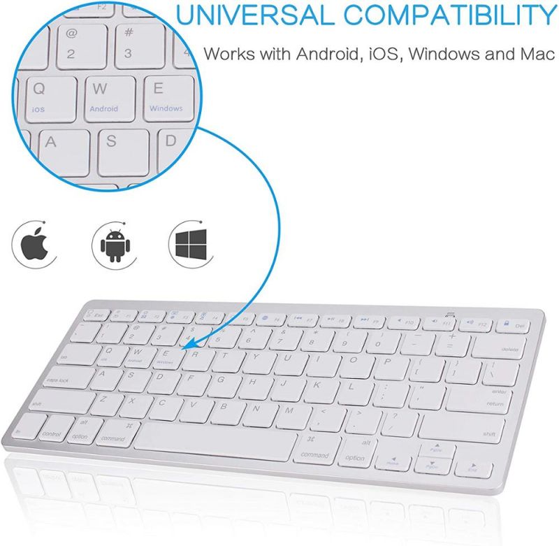 ultra slim wireless keyboard for desktop laptop tabelt and for apple ipad iphone macbook android windows pc bluetooth keyboard