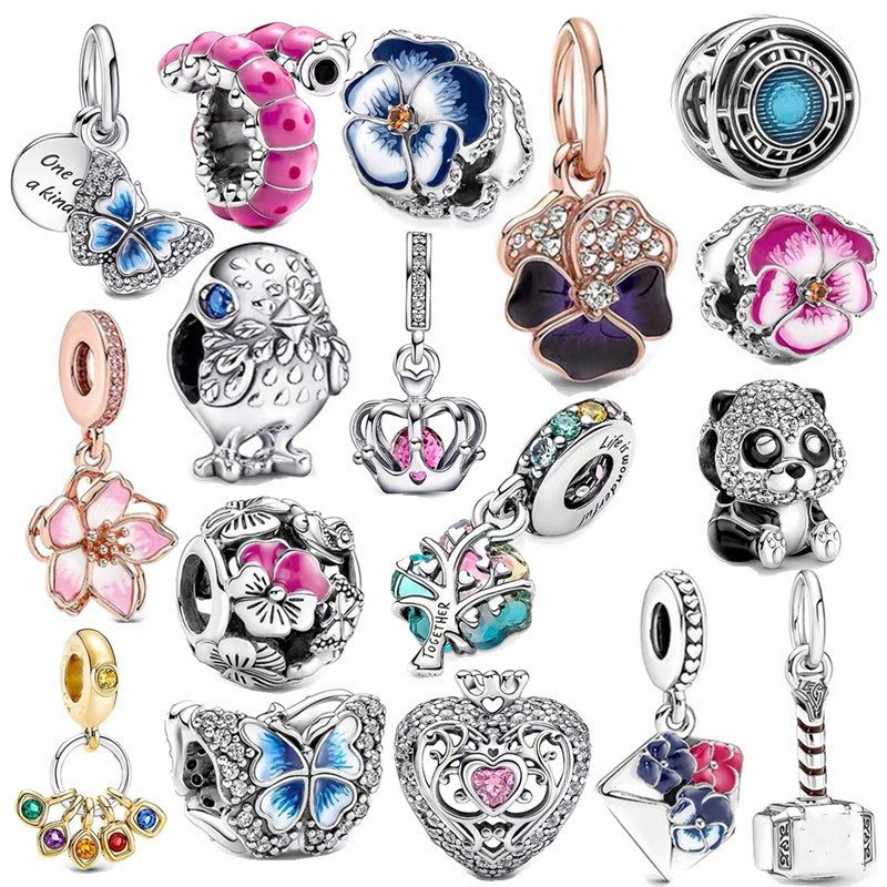 2023 New Charm Jewelry 100% 925 Sterling Silver Alloy Legendary Series DIY Flower Butterfly Bead Pendant Suitable for Bracelets Free Shipping