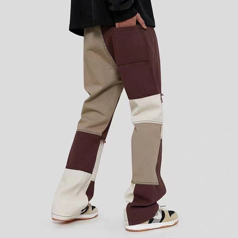 Men's Jeans Mens Casual Slim Fit Patchwork Denim Pants 2023 Biker Hip Hop for Men with Loose Fashion Trend 230809