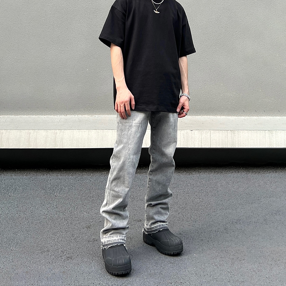Men's Jeans Skinny Jeans Men Gray Summer High Street Pantalones Hombre Simple Slim Trousers Streetwear Vintage Fit Autumn Y2k Denim Pants 230809