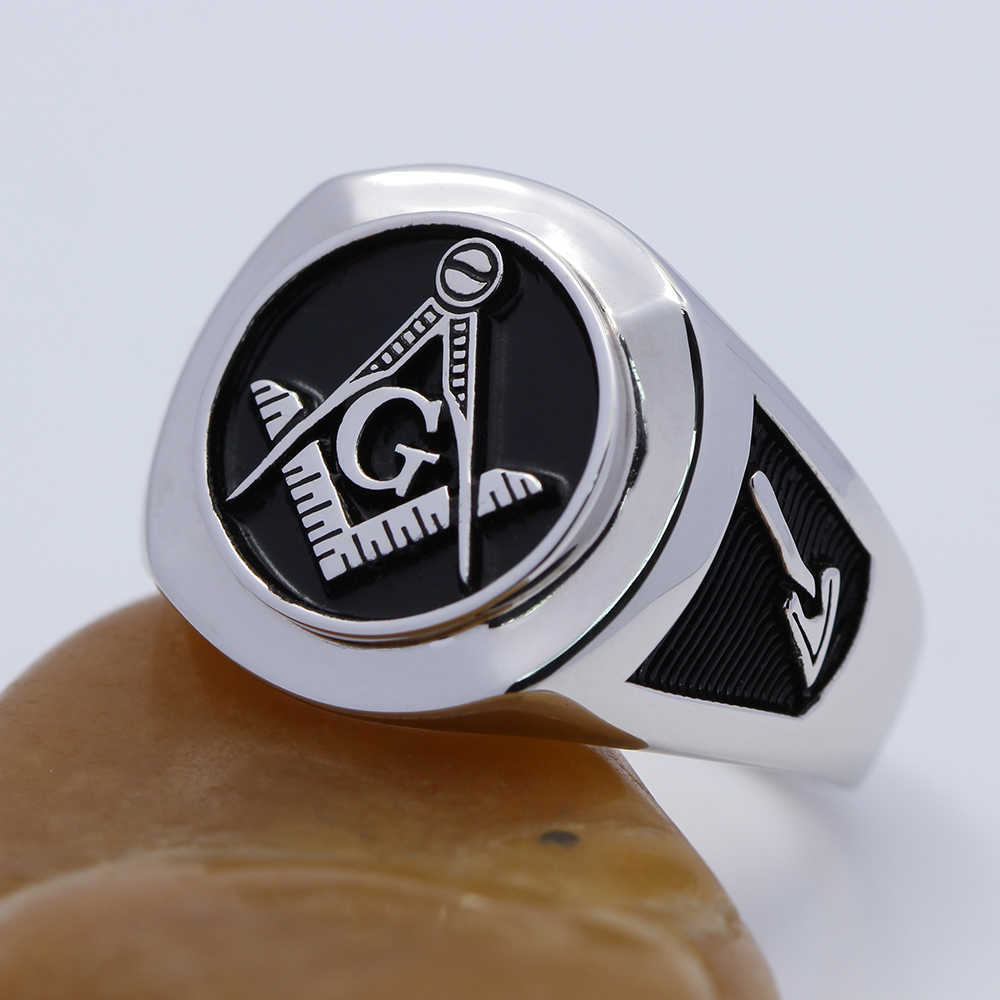 Band Rings Master Mason Symbol G Templar Freemasonry Sterling Silver Ring