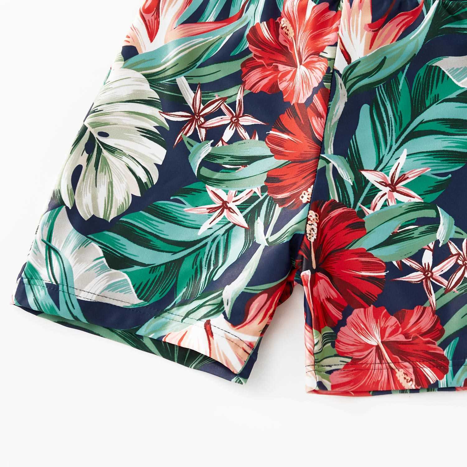 Family Matching Outfits New Summer Family Matching Outfits Ruffle-Sleeve Floral Print Swimsuits Mom Girl Boys Swimwear For Beach R230810