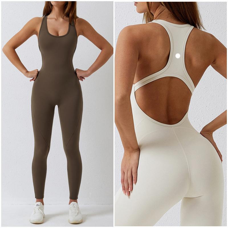 LL-8065 Womens Jumpsuits Yoga Outfits Sleeveless Close-fitting Dance One Piece Jumpsuit Long Pants Fast Dry Breathable
