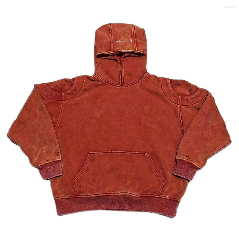 Mens Hoodies Vintage Heavyweight Wash Deconstructed Silhouette Damaged Distressed Sweatshirt Coat Autumn And Winter