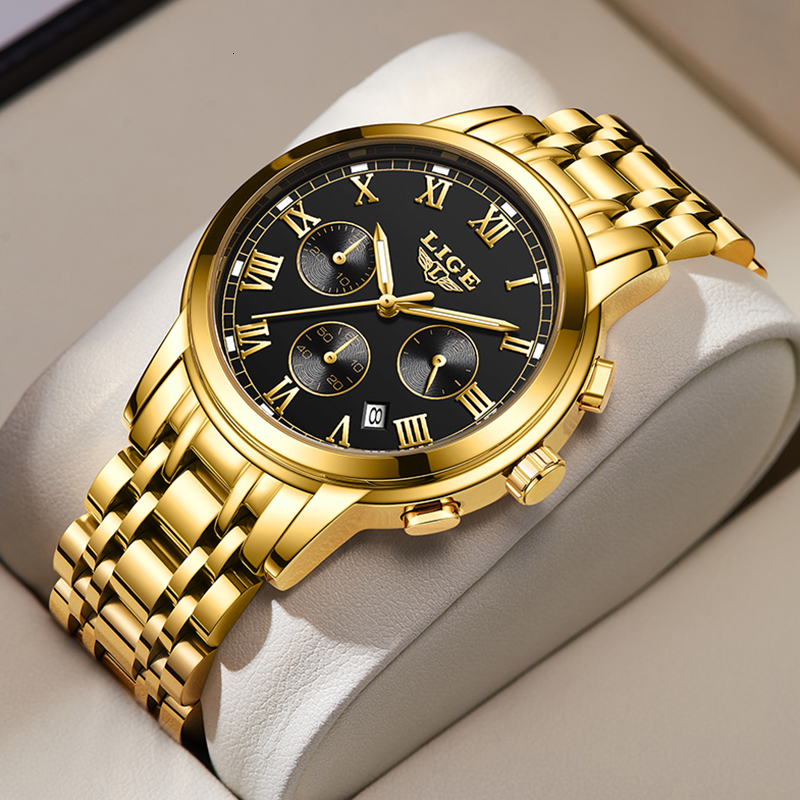 Other Watches LIGE 2023 Gold Watch Women Ladies 30M Waterproof Steel Women's Bracelet Female Clock Relogio FemininoBOX 230809