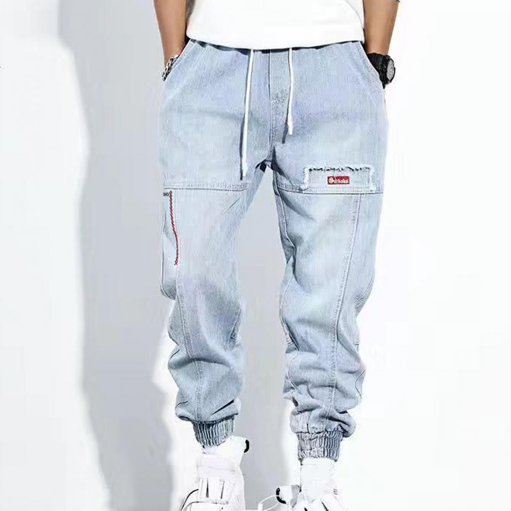 Mens Jeans Harem Pants Great Casual Student Trousers Pockets Men Solid Color for Daily Wear 230810