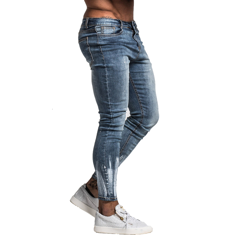 Mens Jeans GINGTTO for Men Slim Fit Super Skinny For Street Wear Hip Hop Ankle Length Tight Cut Closely To Body Big Size St 230809