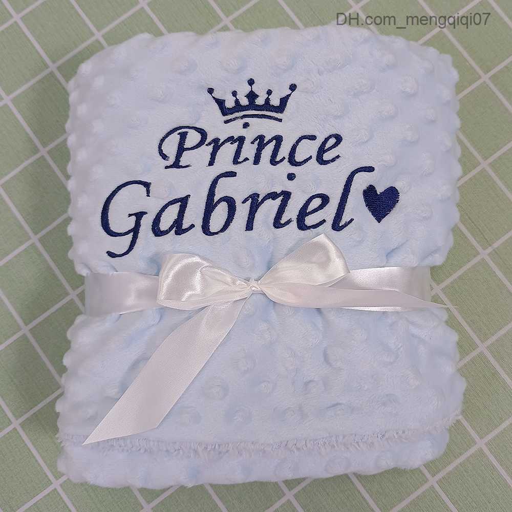 Sleeping Bags Name Personalized Bubble Plush Baby Blanket DIY Customized Baby Crib Baby stroller Swaddle for newborn birthday gifts Z230810