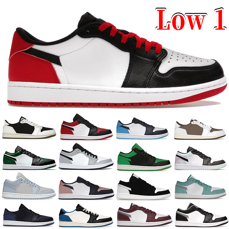 Jumpman 1 low og Basketball Shoes 1s casual trainers OG black toe Medium Olive Wolf Light Smoke Grey SE Concord Patent Black Phantom men women Sports Sneakers