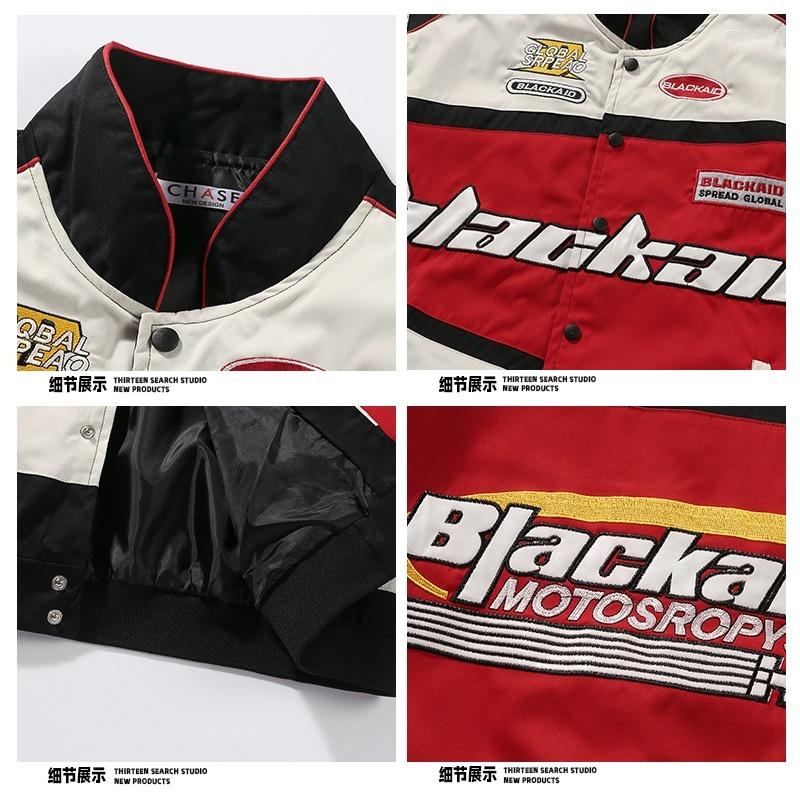 Mens Jackets Explosions Y2K American Street Hip-hop Racing Baseball Uniform Embroidered Jacket Punk Gothic Loose For Men And Women