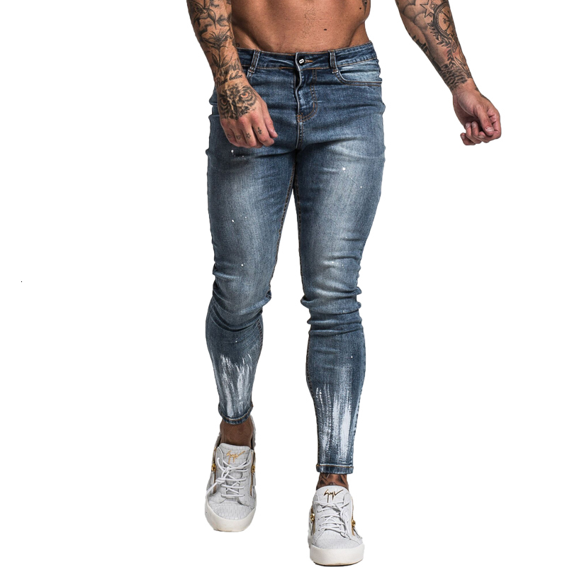 Mens Jeans GINGTTO for Men Slim Fit Super Skinny For Street Wear Hip Hop Ankle Length Tight Cut Closely To Body Big Size St 230809