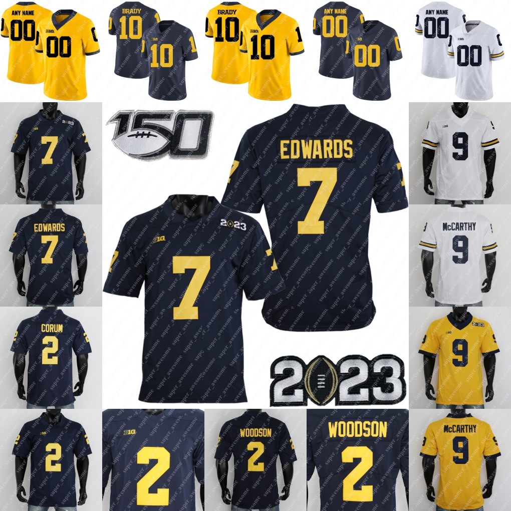 Michigan Football Jersey Donovan Edwards Blake Corum J.J. McCarthy Darrius Clemons Cornelius Johnson Aidan Hutchinson Charles Woodson Tom Brady Desmond Howard