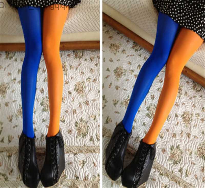 Socks Hosiery Women's patchwork foot tight pantyhose elastic pantyhose elastic bicolor stockings Z230810