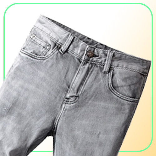 Luxurys Designer Mens Jeans Solid Classic Style Severe Washed Grey Luxury Pants Slimleg Fit Motorcycle Biker Denim Fashion Trouse5557157