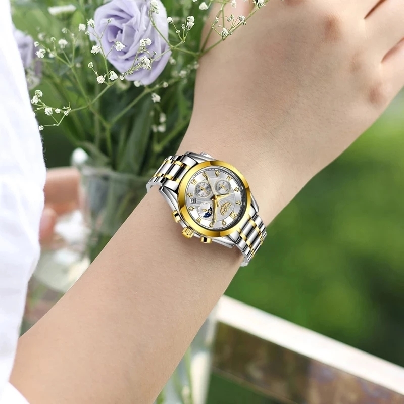 Other Watches LIGE Gold Watch Women Ladies Creative Steel Women's Bracelet Female Waterproof Clock Relogio Feminino 230809