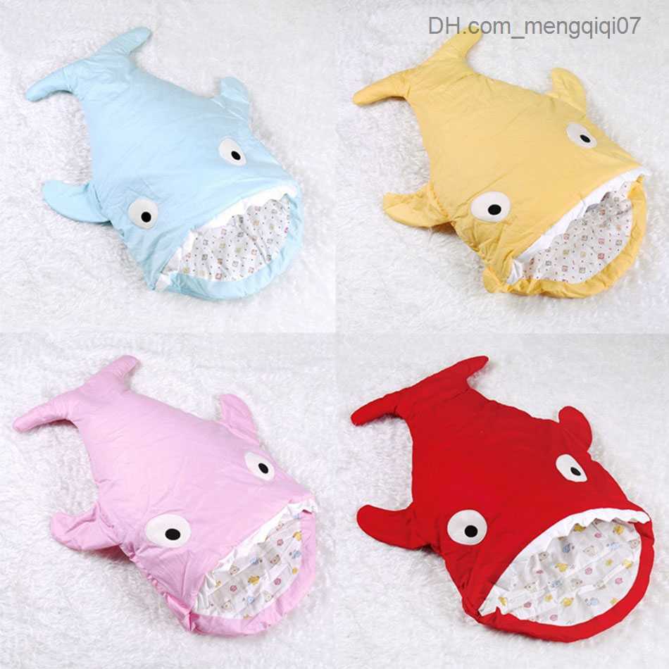 Pajamas 6 Colors Baby Sleep Bag Cute Cartoon Shark Baby Sleep Bag Soft Thick Blanket Shark Baby Warm Baby Z230810