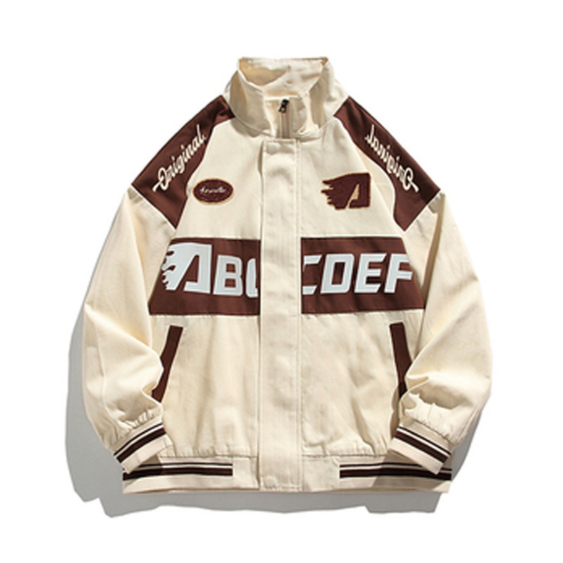 Mens Jackets Retro Letter Print Color Matching Fashion Casual Loose Fitting Coat Couple Street Hiphop Harajuku Baseball Jacket 230810