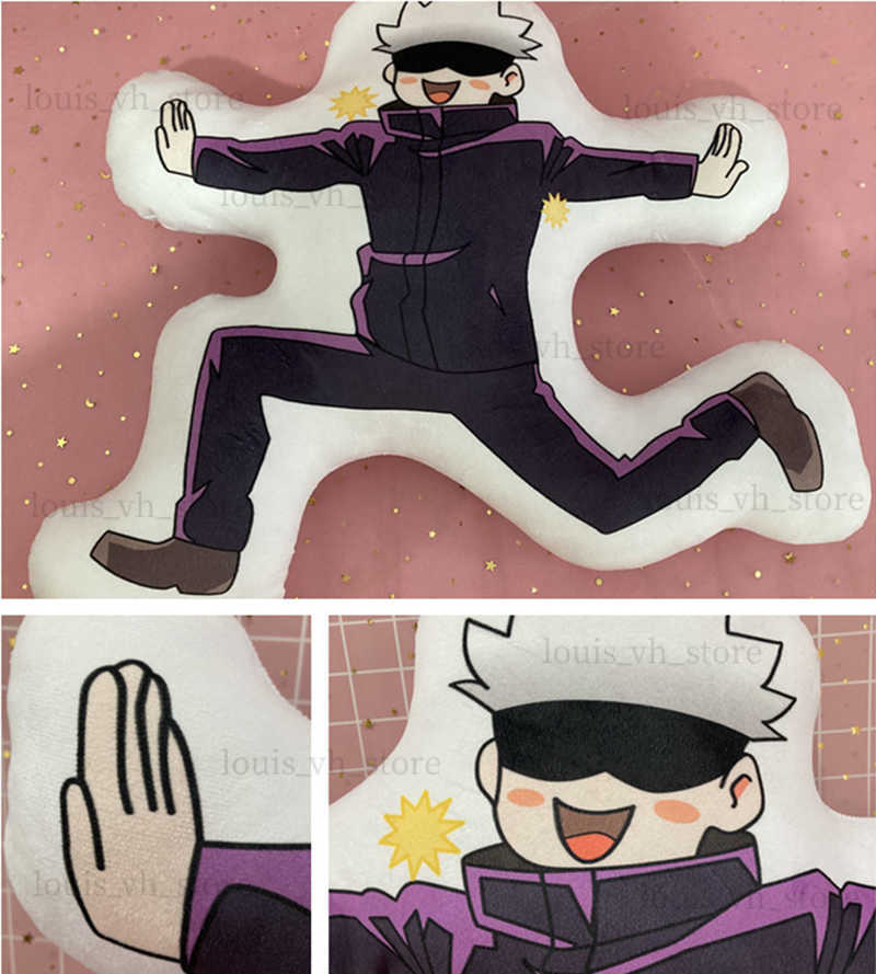 Anime Jujutsu Kaisen Plush Pillow Jujutsu Kaisen Gojo Satoru Action Figure Doll Cartoon Jujutsu Kaisen Pillows Soft Stuffed Toys T230810