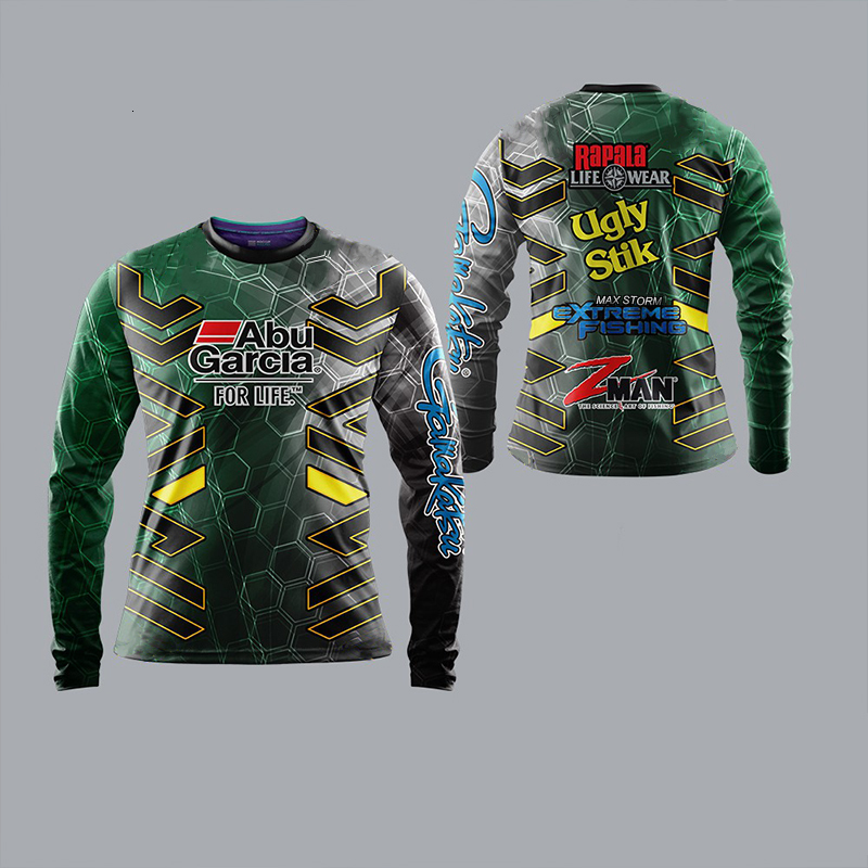 Outdoor Shirts Unisex Fishing Jerseys Long Sleeve Uv Protection Green Mountain Bike Cycling Jersey 230810