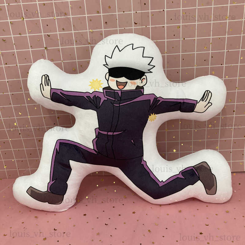 Anime Jujutsu Kaisen Plush Pillow Jujutsu Kaisen Gojo Satoru Action Figure Doll Cartoon Jujutsu Kaisen Pillows Soft Stuffed Toys T230810