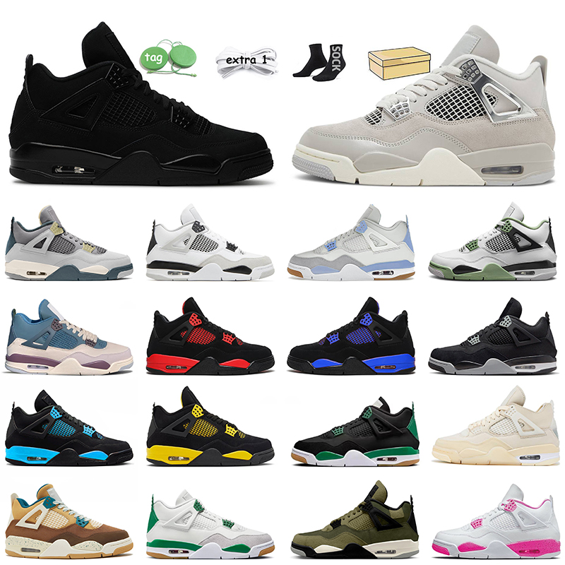 Black Cat j4s Basketball Shoes 4s Jumpman 4 Sail Pine Green jordensIV Frozen Moments White Oreo Yellow Red Thunder University Blue Women Men Sports Trainers Sneakers