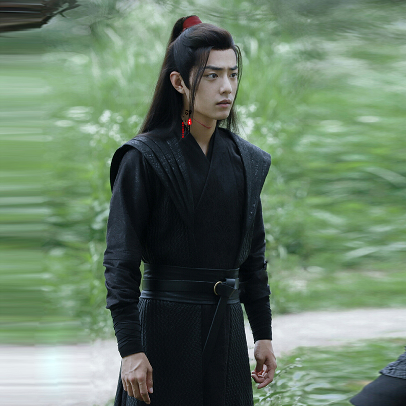 TV Play Chen Qing Lin Outfit Xiao Zhan Same Style Men Hanfu Cotton Linen Black Martial Arts Swordman Costume Prodigal Chivalrous Ancient Clothing