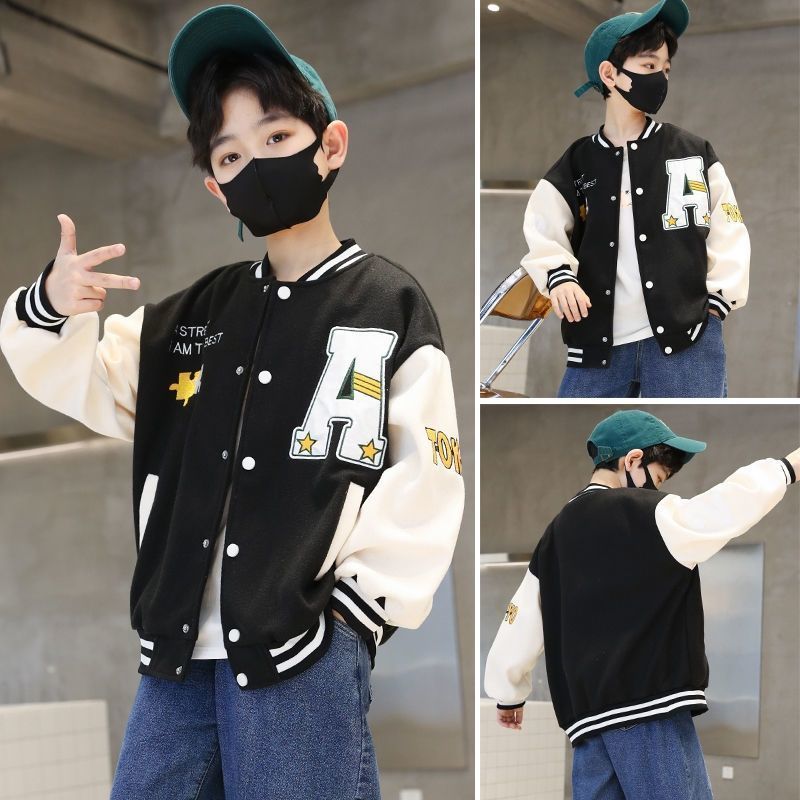 Jackets Boys Harajuku Bomber Spring Fall Jackets Oversized Couple Baseball Unisex Style Students School Uniform Hip-hop Varsity Outfits 230811