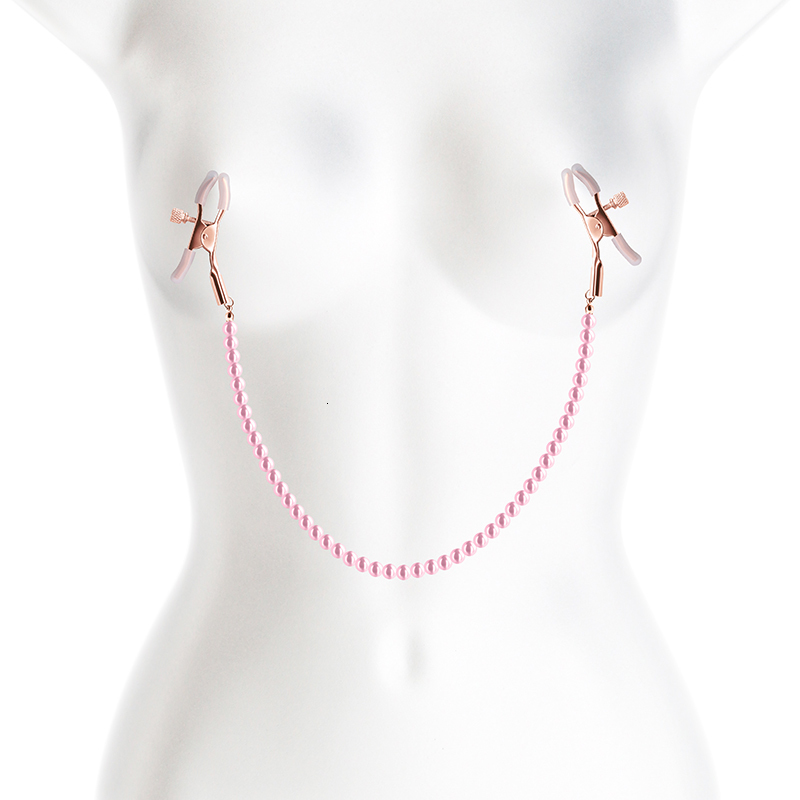 Bondage Female Nipple Clamps With Pearl Chain Set Woman Metal Colorful Clips Breast Restraint Slave Fetish Sex Toy 230811
