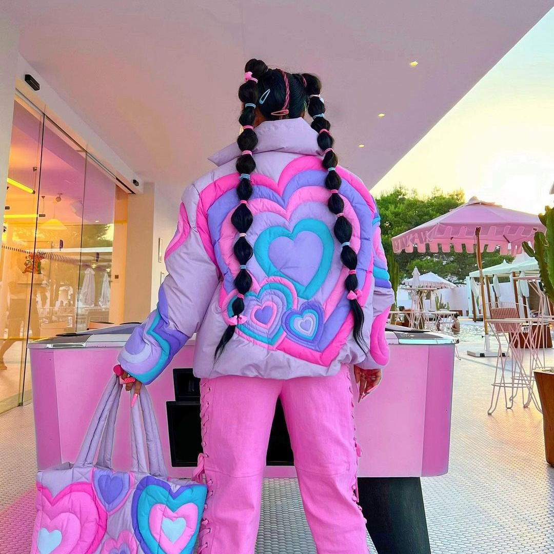 Womens Jackets Fall Winter Pink Coat Women Fluffy Cotton Clothing Single Breasted Lovely Loose Patchwork Streetwear Y2K Top Jacket Blouses 230810