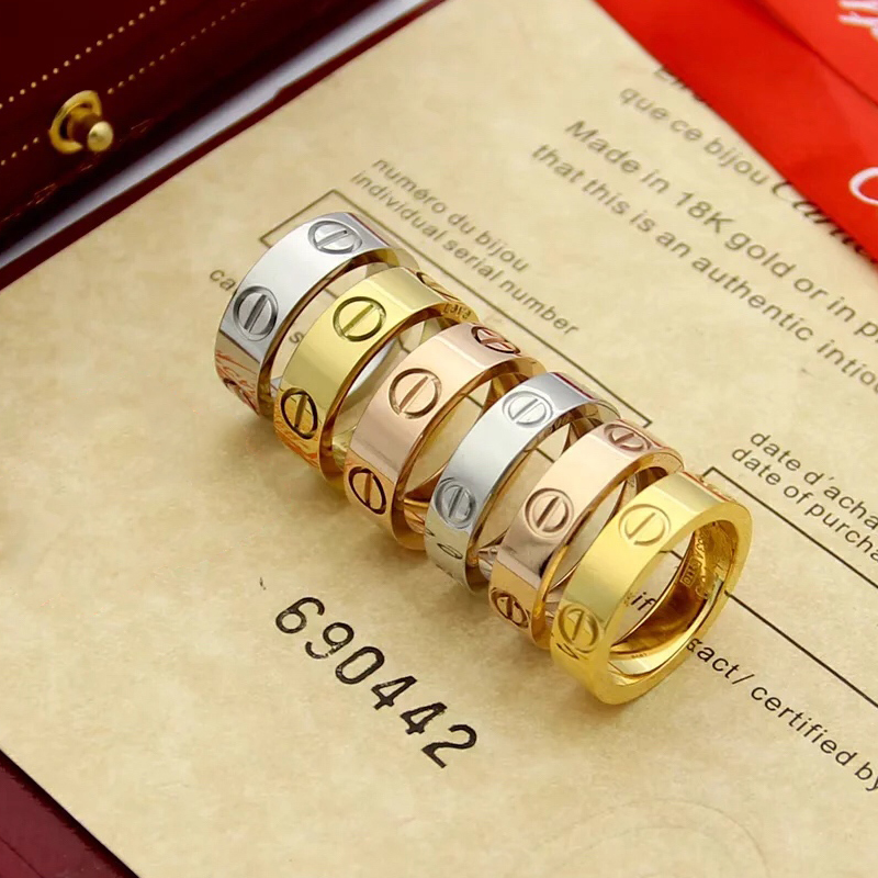 Rings Designer Jewelry Ring luxury jewelry set for man woman classics 18k gold plate jewelry Mens Womens designer rings fashion hip hop luxury silver ring 5mm 6mm wide