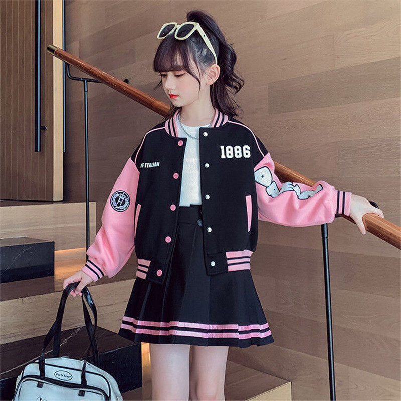 Clothing Sets Girls Clothing Sets Children Long Sleeved Coats Skirts Suit Teenage Girl Jacket Baseball Suit Kids Tracksuit Outfit Clothes 230811