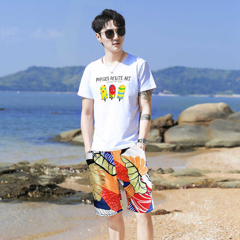 Family Matching Outfits Summer Matching Family Outfits Mommy and Me Matching Beach Dresses Dad Son Cotton T-shirts+Shorts Matching Couple Outfits R230