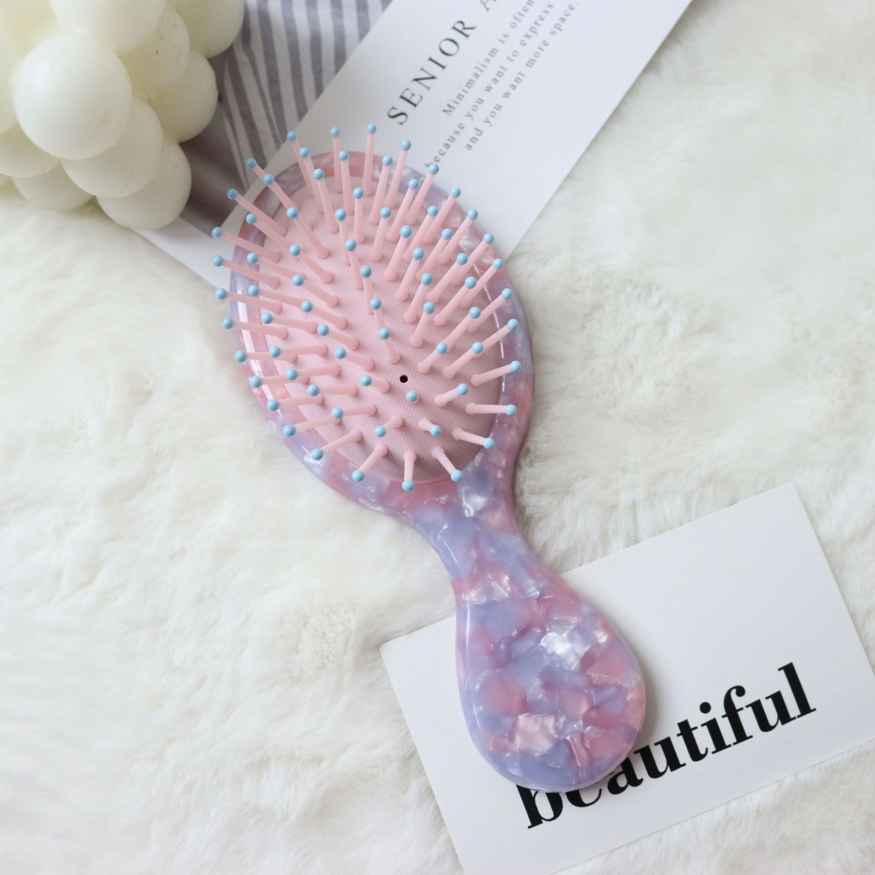 Wholesale Lovely Hair Brushes Massage Hair Comb with Handle Mini Portable Travel Hair Accessories Tools