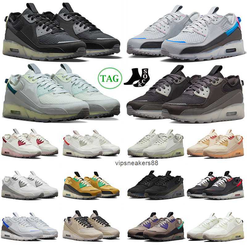 2025 90 Terrascape Running Shoes for Men Women 90s Sail Black Anthracite Bred Thunder Grey Light Bone Hyper Royal mens trainers outdoor sports sneakers discount