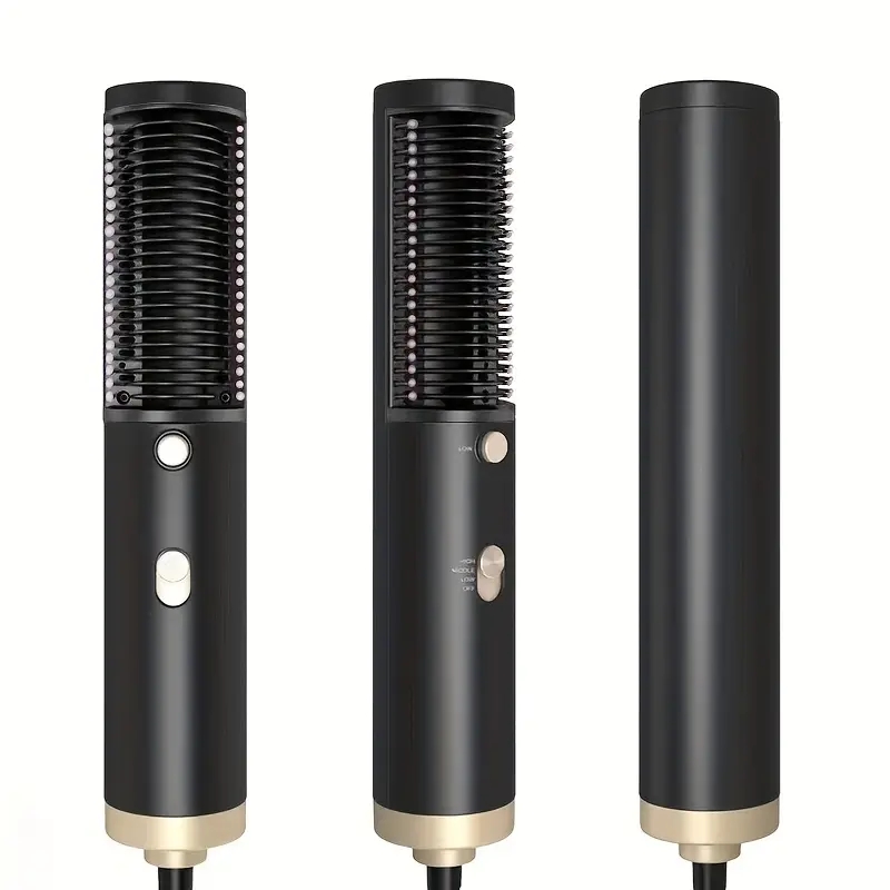 Portable Hot Air Brush Hair Straightener - Blowout Hair Dryer Brush for Smooth and Shiny Hair