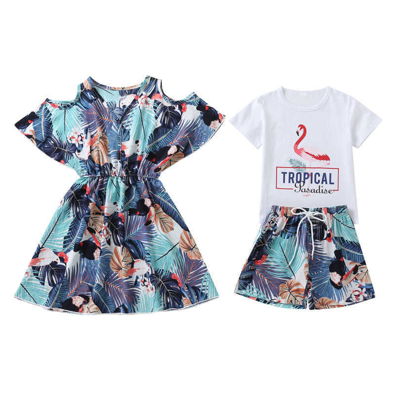 Family Matching Outfits Family Matching Outfits Mother Daughter Floral Dresses Summer Beach Dad Son T-shirt+Shorts Holiday Couple Clothing R230810