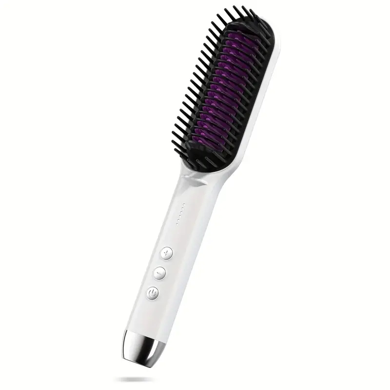 Multifunctional Negative Ion Hair Straightener Styling Comb, Hair Straightener Brush And Curler, Portable Electric Straightening Comb Fast Heating