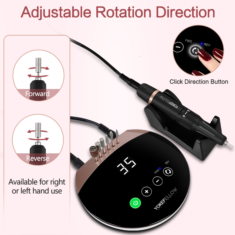 Nail Manicure Set 35000RPM Nail Drill Machine For Manicure Nail File With Touch Screen Acrylic Electric Nail Drill Milling Cutter Nail Art Tools 23081
